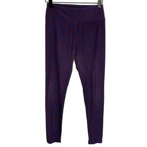 Lularoe Blue & Maroon Leggings One Size
